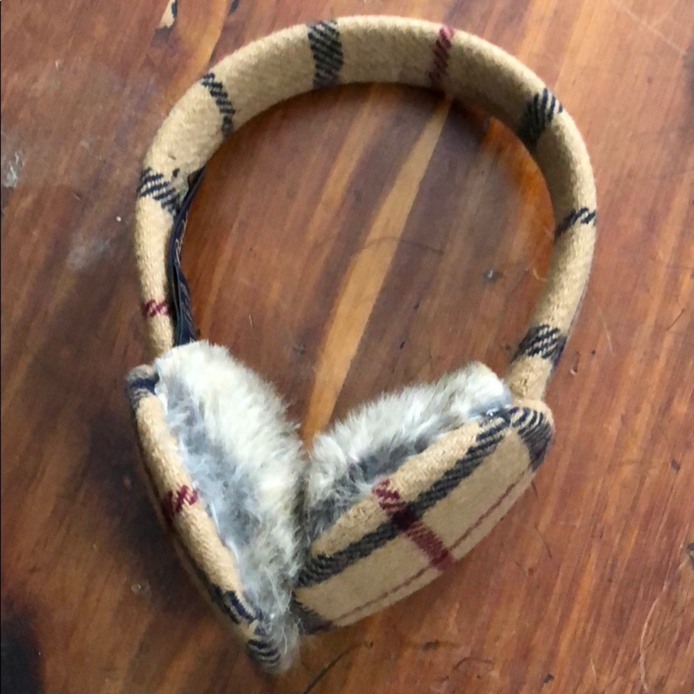 Super cozy Brooks Brothers Rabbit fur earmuffs